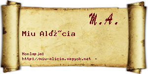 Miu Alícia névjegykártya